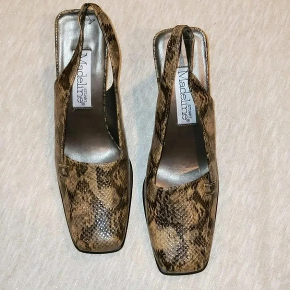 Madeline Stuart faux snakeskin‎ sling back heels - Picture 2 of 6